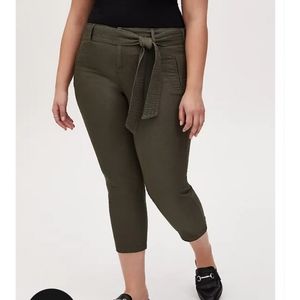 Torrid Olive Green Self-Tie Utility Pants sz 14